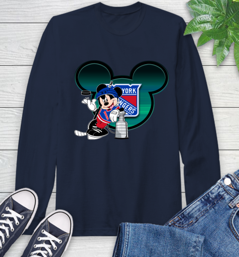 NHL New York Rangers Stanley Cup Mickey Mouse Disney Hockey T Shirt Long Sleeve T-Shirt 4
