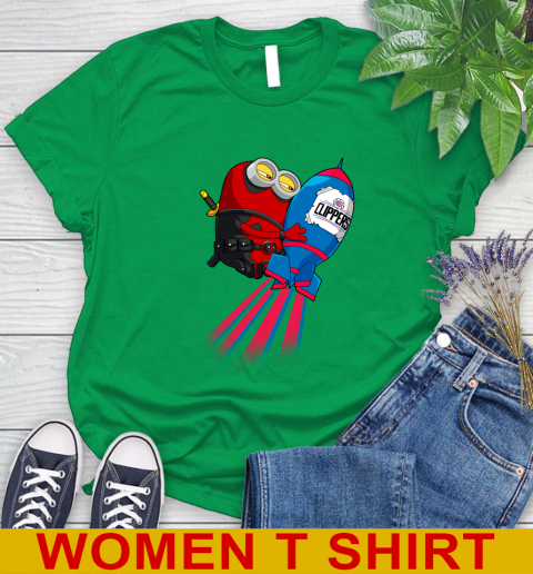 NBA Basketball LA Clippers Deadpool Minion Marvel Shirt Women's T-Shirt 7