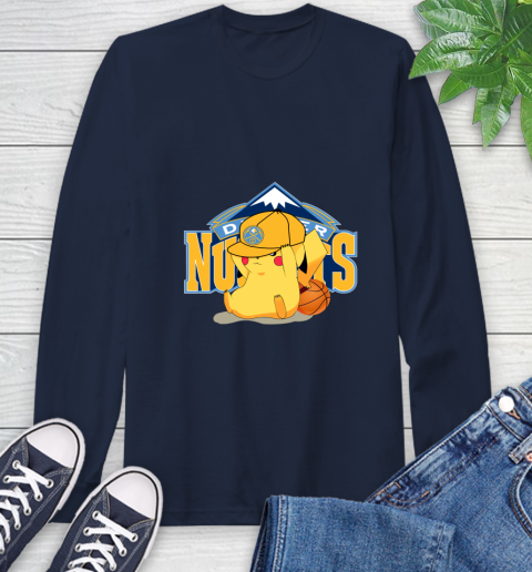 NBA Pikachu Basketball Sports Denver Nuggets Long Sleeve T-Shirt 4