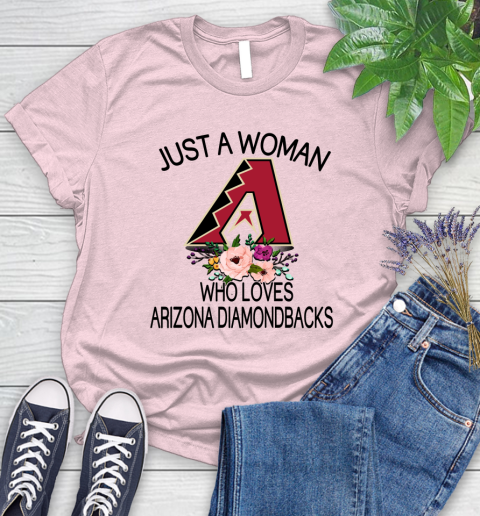 MLB Just A Woman Who Loves Arizona Diamondbacks Baseball Sports Women's T-Shirt 8