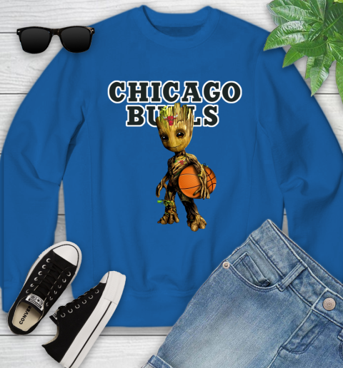 Chicago Bulls NBA Basketball Groot Marvel Guardians Of The Galaxy Youth Sweatshirt 8