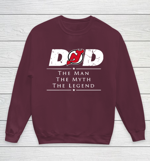 New Jersey Devils NHL Ice Hockey Dad The Man The Myth The Legend Youth Sweatshirt 4
