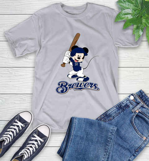MLB Baseball Milwaukee Brewers Cheerful Mickey Mouse Shirt T-Shirt 6