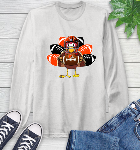 Cleveland Browns Turkey Thanksgiving Day Long Sleeve T-Shirt