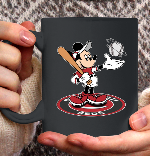 MLB Baseball Cincinnati Reds Cheerful Mickey Disney Shirt Ceramic Mug 11oz