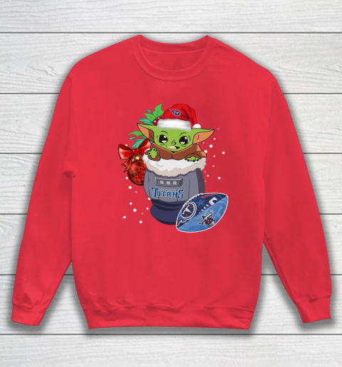 Tennessee Titans Christmas Baby Yoda Star Wars Funny Happy NFL Sweatshirt 8