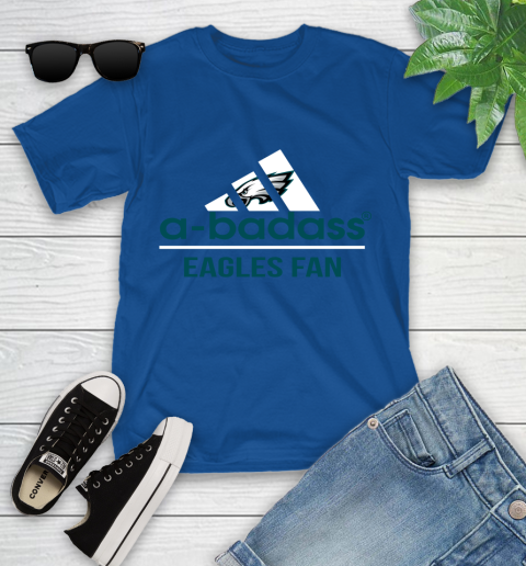 NFL A Badass Philadelphia Eagles Fan Adidas Football Sports Youth T-Shirt 12
