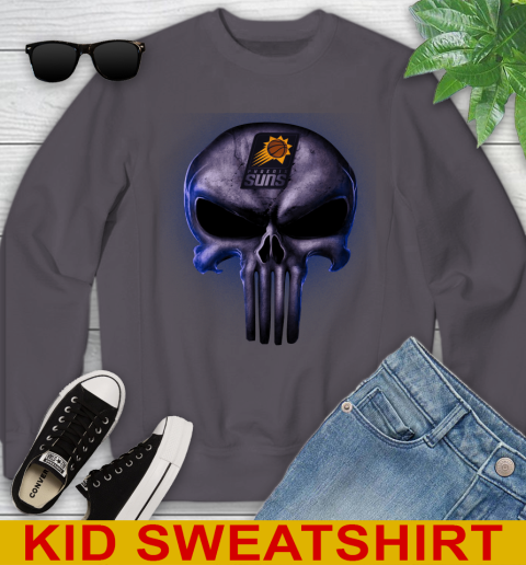 Phoenix Suns NBA Basketball Punisher Skull Sports Youth Sweatshirt 5