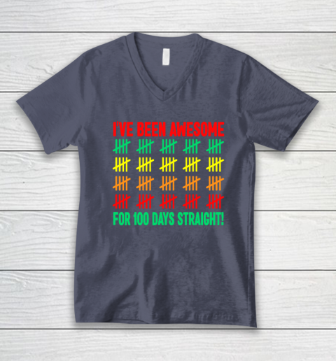 100 Days of School Shirt Kids 100th Day of School V-Neck T-Shirt 6