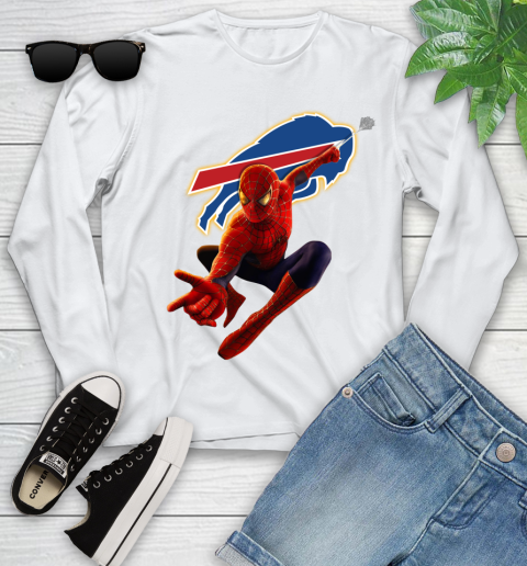 NFL Spider Man Avengers Endgame Football Buffalo Bills Youth Long Sleeve