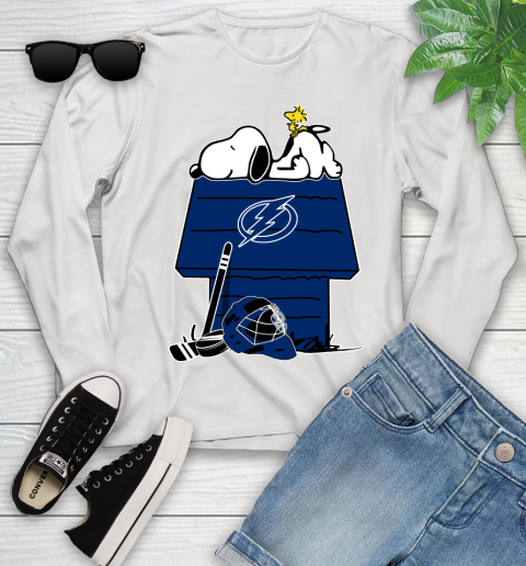 Tampa Bay Lightning NHL Hockey Snoopy Woodstock The Peanuts Movie Youth Long Sleeve