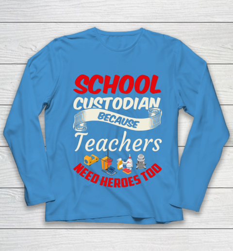 School Custodian Shirt Jokey Funny Saying Custodian Youth Long Sleeve 5