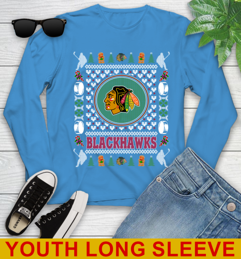 Chicago Blackhawks Merry Christmas NHL Hockey Loyal Fan Youth Long Sleeve 8