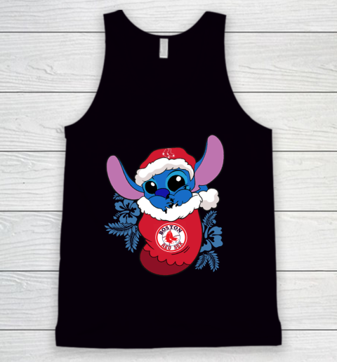 Boston Red Sox Christmas Stitch In The Sock Funny Disney MLB Tank Top