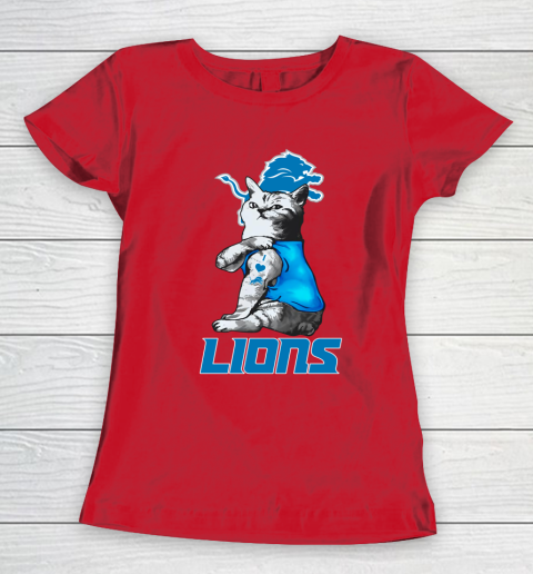 NFL Football My Cat Loves Detroit Lions Women's T-Shirt 9