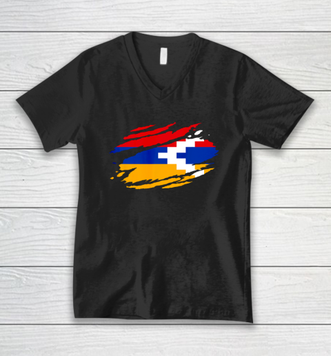 Artsakh Flag Proud Artsakh Support Artsakh Strong Armenia V-Neck T-Shirt