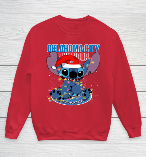 Oklahoma City Thunder NBA noel stitch Basketball Christmas Youth Sweatshirt 4