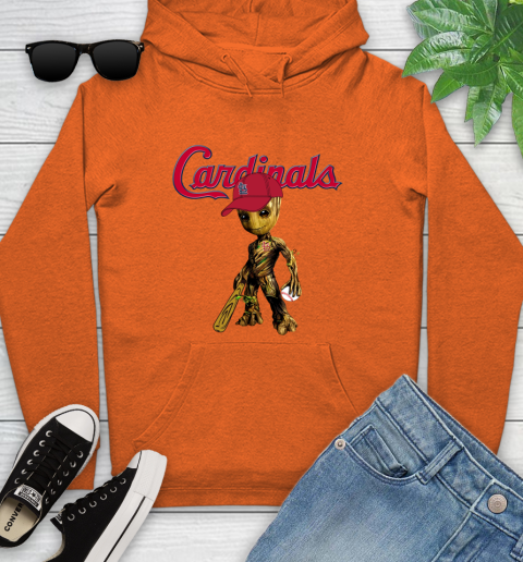 MLB St.Louis Cardinals Groot Guardians Of The Galaxy Baseball Youth Hoodie 5