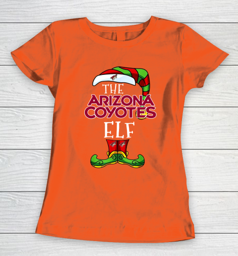 Arizona Coyotes Christmas ELF Funny NHL Women's T-Shirt 3