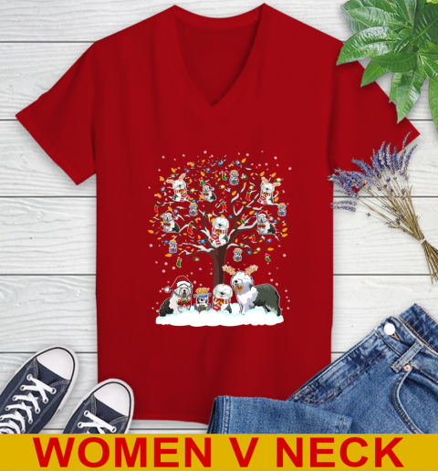 Old english Sheep dog dog pet lover light christmas tree shirt 82
