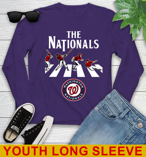 MLB Baseball Washington Nationals The Beatles Rock Band Shirt Youth Long Sleeve 4