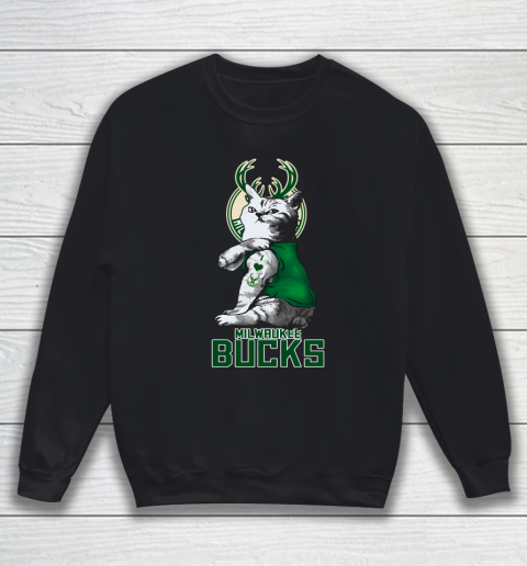 NBA Basketball My Cat Loves Milwaukee Bucks Sweatshirt