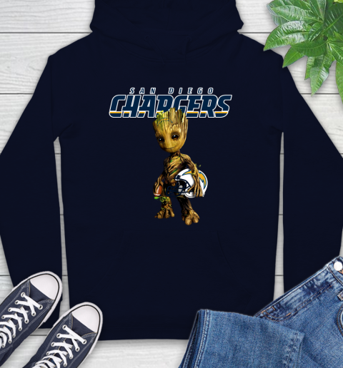 Los Angeles Chargers NFL Football Groot Marvel Guardians Of The Galaxy Hoodie 4