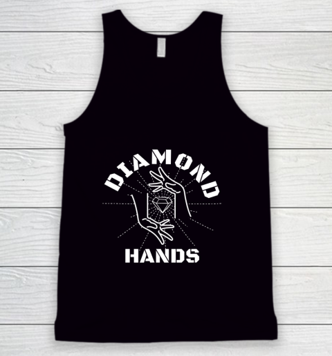 GME Diamond Hands Autist Stonk Market Tendie Stock WHT Text Tank Top