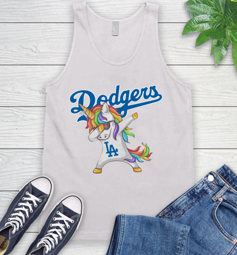 Los Angeles Dodgers MLB Baseball Funny Unicorn Dabbing Sports Tank Top