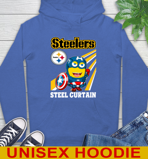NFL Football Pittsburgh Steelers Captain America Marvel Avengers Minion Shirt Hoodie 9