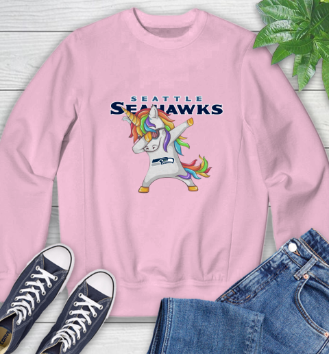 Seattle Seahawks NFL Football Funny Unicorn Dabbing Sports Sweatshirt 9