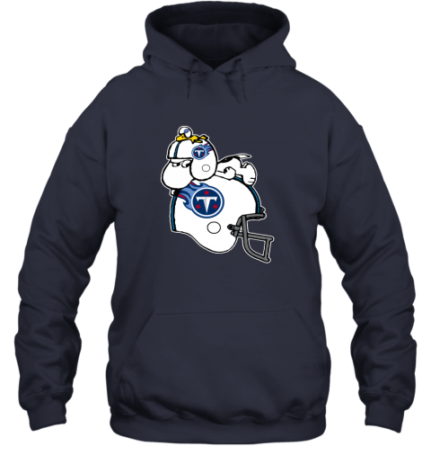 Snoopy And Woodstock Resting On Tennessee Titans Helmet 3upf snoopy and woodstock resting on tennessee titans helmet hoodie 23 front navy