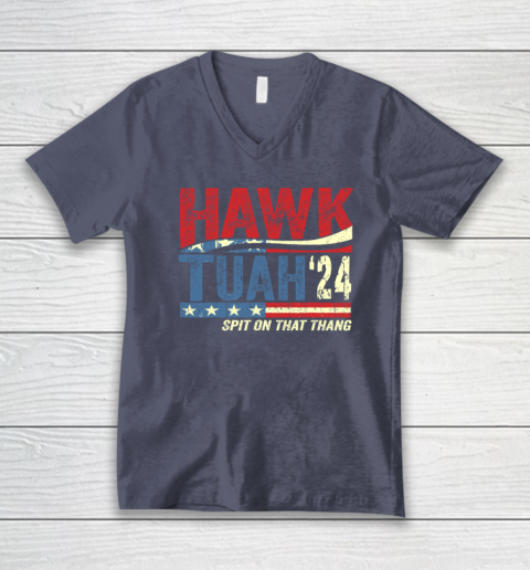 Hawk Tuah 24 Spit On That Thang V-Neck T-Shirt 6