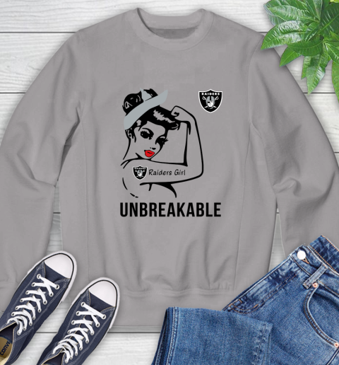 NFL Oakland Raiders Girl Unbreakable Football Sports Sweatshirt 3