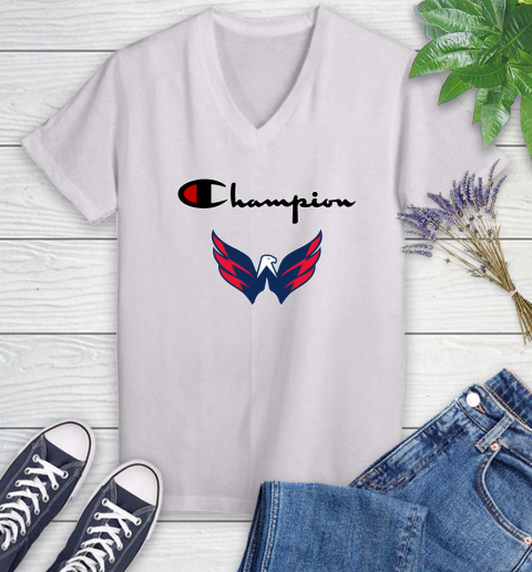 NHL Hockey Washington Capitals Champion Shirt Women's V-Neck T-Shirt