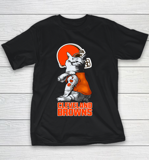 NFL Football My Cat Loves Cleveland Browns Youth T-Shirt