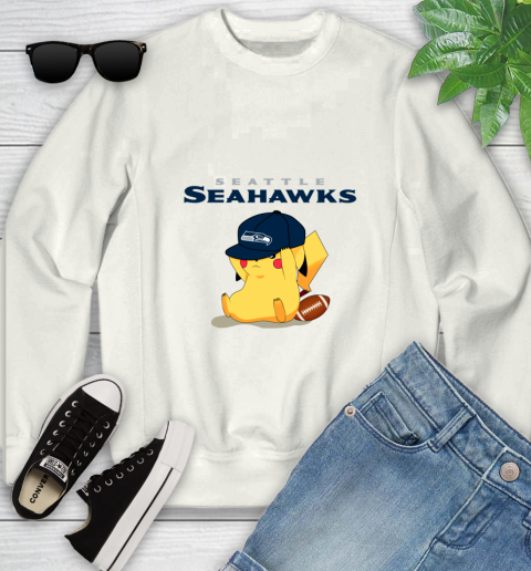 NFL Pikachu Football Seattle Seahawks Youth Sweatshirt