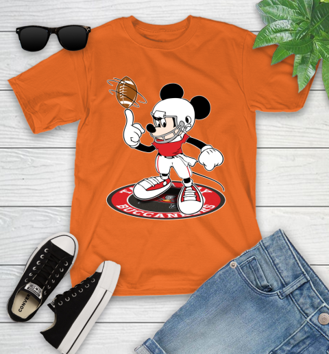 NFL Football Tampa Bay Buccaneers Cheerful Mickey Disney Shirt Youth T-Shirt 7