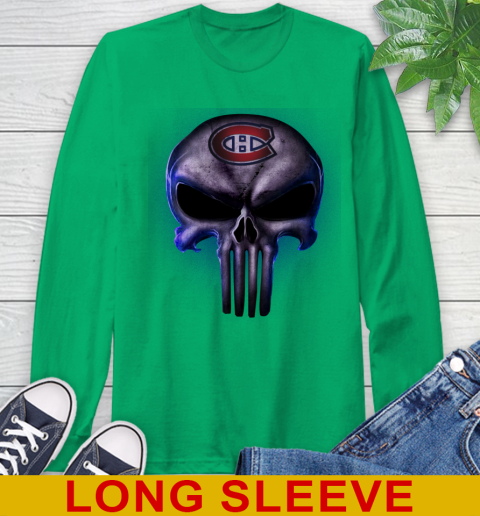 Montreal Canadiens NHL Hockey Punisher Skull Sports Long Sleeve T-Shirt 8