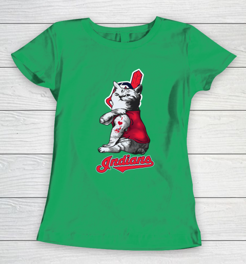 MLB Baseball My Cat Loves Cleveland Indians Women's T-Shirt 5