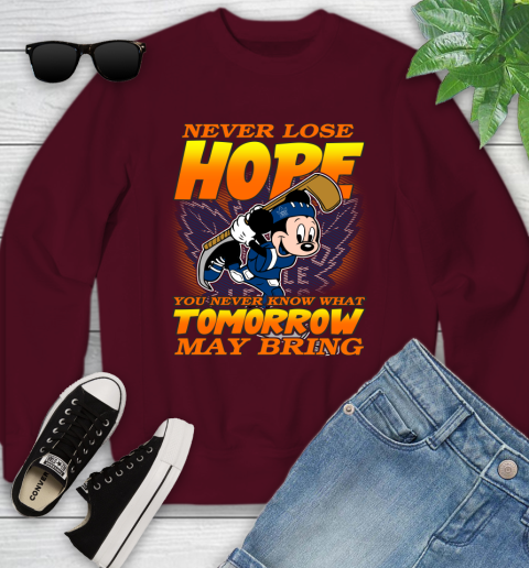 Toronto Maple Leafs NHL Hockey ootball Mickey Disney Never Lose Hope Youth Sweatshirt 4
