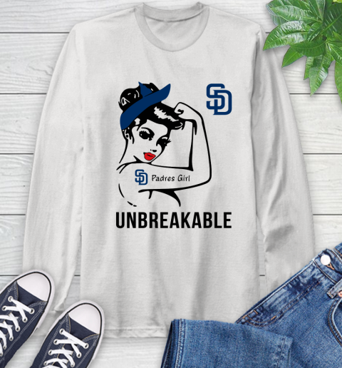 MLB San Diego Padres Girl Unbreakable Baseball Sports Long Sleeve T-Shirt