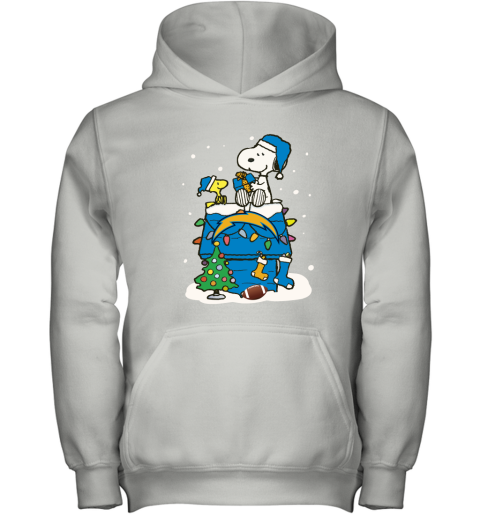 A Happy Christmas With Los Angeles Chargers Snoopy Youth Hoodie
