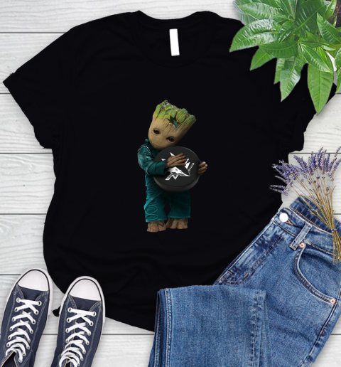 NHL Groot Guardians Of The Galaxy Hockey Sports San Jose Sharks Women's T-Shirt 2
