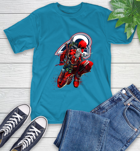 NFL Deadpool Marvel Comics Sports Football Los Angeles Rams T-Shirt 8
