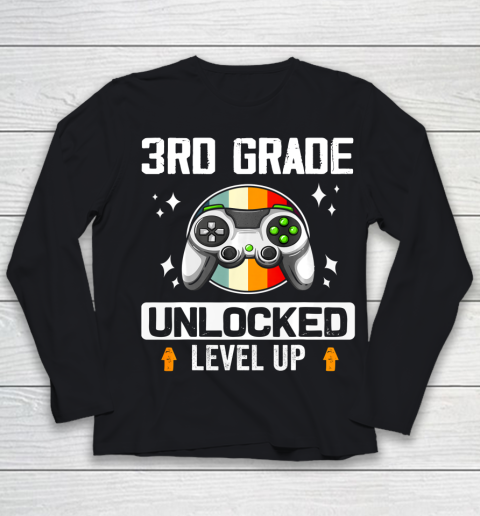 Next Level t shirts 3rd Grade Unlocked Level Up Back To School Third Grade Gamer Youth Long Sleeve