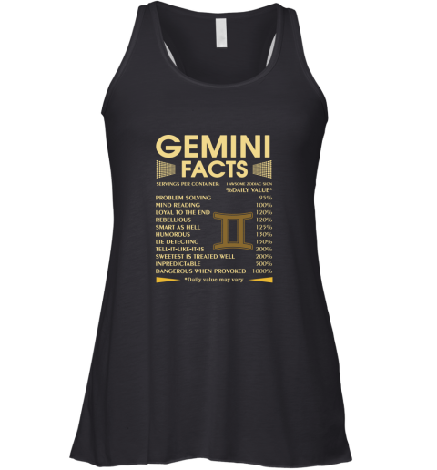 Zodiac Gemini Facts Awesome Zodiac Sign Daily Value Racerback Tank