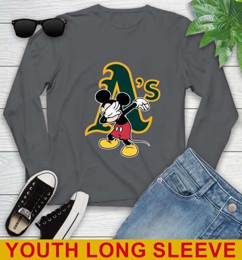 Oakland Athletics MLB Baseball Dabbing Mickey Disney Sports Youth Long Sleeve 9