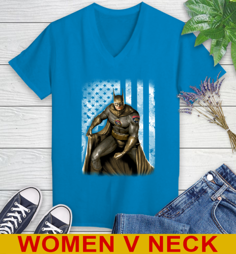 Florida Panthers NHL Hockey Batman DC American Flag Shirt Women's V-Neck T-Shirt 7
