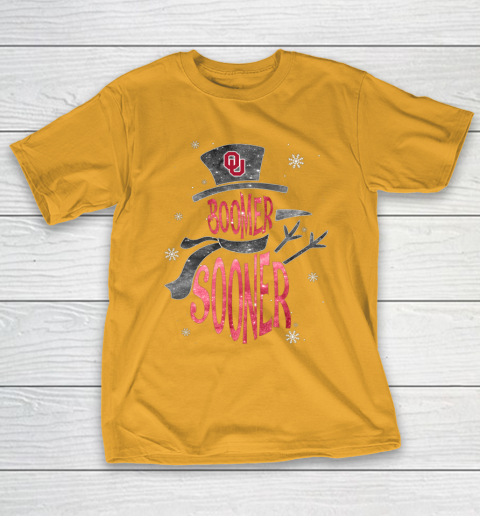 Oklahoma Sooners Christmas Snowman T-Shirt 2